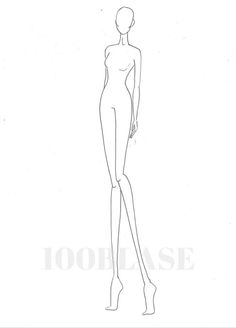 a line drawing of a female mannequin