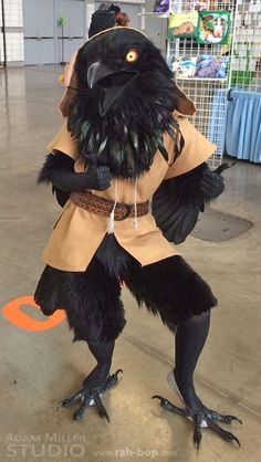 a man dressed in an eagle costume