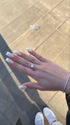 Milky Square Acrylic Nails, Popular Nail Ideas 2023, Long Basic Nails, French Tip Nails Square Long, Unghie Sfumate, French Tip Acrylic Nails, Basic Nails, Simple Acrylic Nails, Classy Acrylic Nails