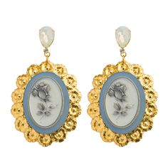 Large Blue Bouquet Vintage Cameo Earrings April Birthstone Jewelry, Cameo Earrings, March Birthstone Jewelry, Blue Bouquet, Vintage Cameo, Forever Jewelry, Zodiac Jewelry, Pearl Jewellery Earrings, Evil Eye Jewelry