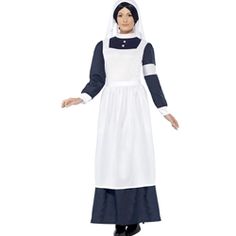 Click here to view larger image Nurse Fancy Dress, Titanic Costume, Navy Blue Long Dress, Ladies Fancy Dress, Plus Size Costume, Vintage Nurse, Nurse Costume, Womens Fancy Dress, Blue Long Sleeve Dress