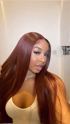 Auburn Hair Black Women, Wig Websites, Brown Weave, Hair Laid, Auburn Hair, Front Lace Wigs Human Hair, Human Hair Wig, Baddie Hairstyles