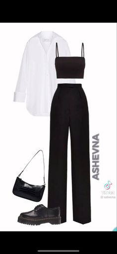 Nice Styles Outfit Ideas, Musical Outfits Going To A, Cosmetology Graduation Outfit, Elegant Outfits For School, Classy Modern Outfits, Elegant Outfit For School, Graduation Outfit Ideas For Guest, Black And White Fits, Winter Styles