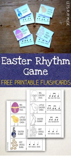 an easter rhythm game with free printable flashcards