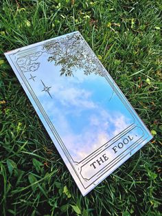 a book laying in the grass on top of it's back cover that reads, the fool