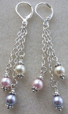 Charm Earrings Diy, Pearl Earrings Handmade, Diy Jewelry Earrings, Wire Jewelry Designs