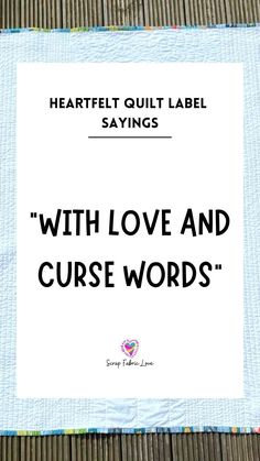 the words with love and curse words written in black on a piece of white paper