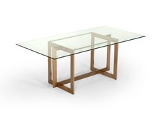 a glass table with metal legs on an isolated white background for use as a design element