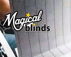 a baby in a stroller with the words magic blinds on it's side