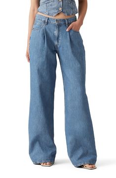 This take on '90s dad jeans is cut from medium-wash nonstretch denim with extraroomy wide legs that are meant to be worn stacked at the hem. 32" inseam; 26" leg opening; 11" front rise Zip fly with button closure Five-pocket style 100% cotton Machine wash, tumble dry Imported Dad Jeans, Cause And Effect, Wide Legs, Levis Jeans, Wide Leg Jeans, Levi Jeans, Levi's, Meant To Be, High Waist