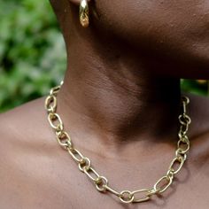 Why wear any old chain necklace when you can wear something you stand for? Dress up or down for any occasion. Made with intention and care in the heart of the Rift Valley in Kenya. Keep your jewelry away from water, humid environments, and lotions / perfumes. Water can be harsh on brass.  Remove jewelry when going to bed and during physical activity.  Store each jewelry piece in a soft cloth bag or wrap and keep away from direct light when not in use.  You can clean brass at home by mixing lemon Everyday Brass Link Chain Necklace, Everyday Brass Necklace With Paperclip Chain, Everyday Brass Chunky Chain Jewelry, Everyday Brass Jewelry With Chunky Chain, Brass Link Necklace With Cable Chain, Everyday Necklace With Chunky Oval Link Chain, Lemon Juice And Baking Soda, Rift Valley, Sustainable Accessories