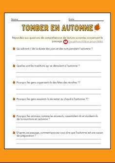 an orange and white poster with the words tober en autonome on it