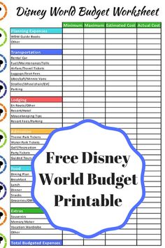 the disney world budget worksheet is filled with free printables to help you plan