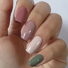 Purple Gel Nails, Plum Nails, Multicolored Nails, Green Nail, Her Nails, Cute Gel Nails, Gradient Nails