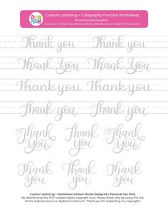 a thank card with the word thank written in cursive writing, and an image of