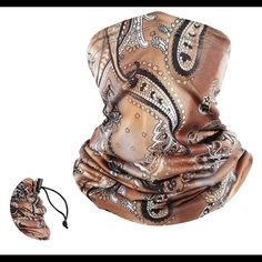 Zerdocean Neck Gaiters Face Mask/Scarf/Bandana With Uv Protection With Elastic Adjustable Rope, Will Fit Men, Women & Kids, New, Brown & Tan Paisley Print, More Description In Photos Scarf Bandana, Tube Scarf, Neck Gaiters, Fit Men, Face Cover, Bandanas, Paisley Print, Uv Protection, Combat Boots