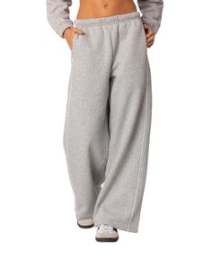 Edikted Autumn Sweatpants Fall Sweatpants, Sports Sweatpants, Wide Leg Sweatpants, Sports Trousers, Grey Sweatpants, Foto Ideas Instagram, Trouser Style, Fashion Joggers, Low Rise Jeans