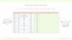 a screenshot of the transaction tracker page