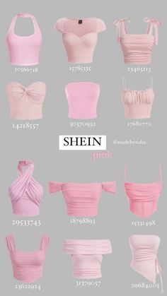 Shein Pink Top, Cute Tops From Shein, Shein Tops Codes, Shein Pink Outfits, Shein Outfits Pink, Pink Shein Outfits, Shien Clothes Outfits With Codes, Pink Top Outfit Aesthetic, Shein Clothes Codes