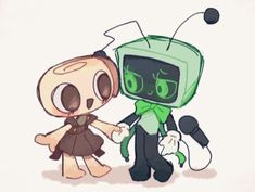 an image of two cartoon characters holding hands