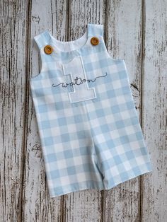 Blue Gingham First Birthday Outfit Romper Baby Blue | Etsy Onederful Birthday Party Boy, First Birthday Boy Photoshoot, Boy First Birthday Theme, First Birthday Boy Outfit, Baby Boys First Birthday, Baby Boy First Birthday Outfit, First Birthday Outfit Boy