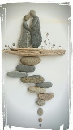 several different pictures of rocks and people in the process of making them look like they are holding hands