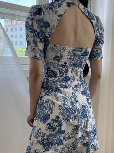 Square neckline fitted dress with tie at front and open back. Ruching and zipper at back for comfort and easy fit. Short style with puffed shoulder half sleeve and blue white floral pattern. Model is in MINUSEY S. ✔️ Free worldwide express shipping over $100✔️ Loved by 6,500+ customers✔️ Limited edition collections, maximum style⠀⠀⠀⠀⠀⠀⠀⠀⠀Stay ahead of the trend with can’t-find-anywhere-else staples. Your closet will thank you 💕 * MINUSEY S = EU 34, US 2* MINUSEY M = EU 36, US 4* 100% Polyester* Dry clean* Made in Korea - Model Height: 170cm/5'7" (US2, EU34) Waiting List, Dress With Tie, Square Necklines, Half Sleeve, Square Neckline, Model Height, Fitted Dress, Half Sleeves, Open Back