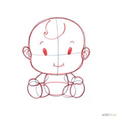 a drawing of a baby with red eyes