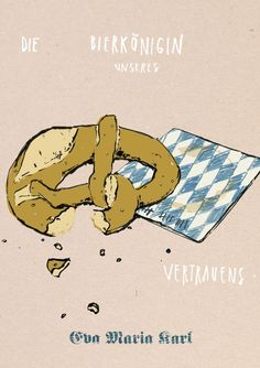 an illustration of a pretzel on a towel with the words die erkonnign unkles vertravens