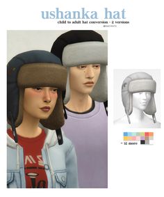 an image of two people with hats on their heads