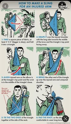 how to make a sling for an injured arm info poster by the army, via flickon com