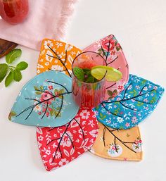 Leaf Coaster, Leaf Coasters, Diary Of A Quilter, Leaf Outline, Whip Stitch, Pinking Shears