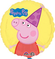 Peppa Pig Foil Balloon - Made by Anagram Peppa Pig Party Hats, Peppa Pig Balloons, Greta Gris, Pig Balloon, Fest Temaer, Pig Birthday Party, Peppa Pig Birthday Party, Pig Character, Party Girlande