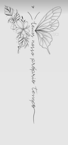 a drawing of a butterfly with words on it