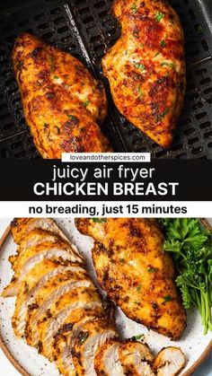 juicy air fryer chicken breast on the grill and no breading just 15 minutes