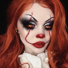 Carnaval Make-up, Makeup Clown, Fantasy Make-up, Halloween Nails Diy, Creepy Halloween Makeup