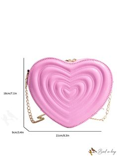 BirdinBag - Chic Heart-Shaped Fashion Bag Chain Pattern, Novelty Bags, Diy Supplies, Bag Bag, Free Gifts, Fashion Bags, Pu Leather, Holiday Season, Party Supplies