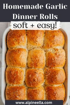 A dish with baked bread rolls. Cheesy Dinner Rolls, Garlic Butter Dinner Rolls, Garlic Dinner Rolls, Butter Dinner Rolls, Garlic Bread Rolls, Brioche Dough, Garlic Rolls, Bread Sticks Recipe, Garlic Herb Butter