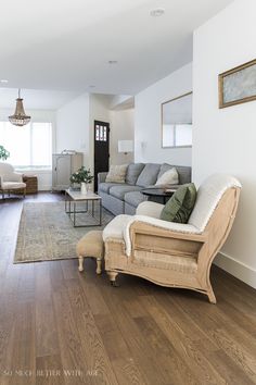 the living room is clean and ready to be used as an office or family room