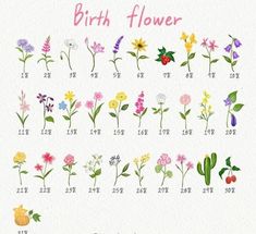 the birth flower chart for each child's birth