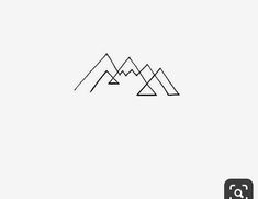 mountains are shown in black and white, with one line on the bottom of each mountain