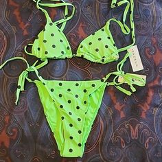 Pac Sun La Hearts Green Riviera Polka Dot Bikini New With Tags Unwashed And Unworn. No Stains Or Damage. Super Cute Vintage Style Look. Top Size Small Bottom Size Small Polka Dot Swimwear For Poolside Summer, Polka Dot Beachwear Swimwear For Summer, Polka Dot Beachwear For Summer, Polka Dot Summer Swimwear For Pool, Polka Dot Swimwear For Summer Vacation, Polka Dot Swimwear For Poolside, Polka Dot Swimwear For Summer Swimming, Polka Dot Swimwear For Summer, Polka Dot Swimwear For Beach Season