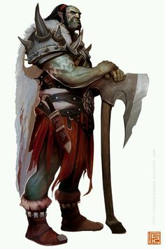 Fantasy Artifact, Ayami Kojima, Half Orc Barbarian, Craft Models, Pathfinder Character, Heroic Fantasy, Solo Leveling