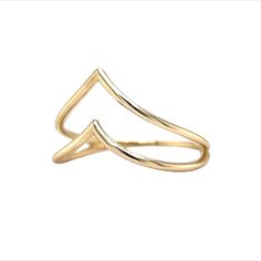 This iconic Double V Shaped Contour Wedding Band in 14k Yellow Gold will add luxury and shape to your wedding ring stack. The double band is shaped into a two V formation contour. Leaving openwork space for some skin to peek through. The curved shape leaves space for the stone in an engagement ring. Wear this stackable ring next to a yellow gold engagement ring or cap on the end of a right hand stack. A great wedding band for design lovers! A floating chevron design with a minimal finish in 14 k Hand Stack, Wedding Ring Stack, Contour Wedding Band, Yellow Gold Engagement Ring, Ring Stack, Jewellery Sets, Hand Ring, Ring Shapes, Metal Shop