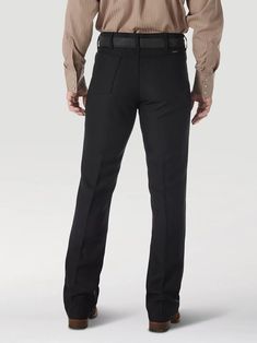 FABRIC100% Polyester Stretch Twill Fit: Classic Rise: High Front Rise: 10 1/2" Leg: Fits over boot Leg Opening: 18" Front Closure: Zip-Fly with button closure Back Pocket Closure: Two back pockets with no closure PLEASE NOTE: If this's your first time buying this kind of pants we like to make a suggestion to go at least two sizes up your regular jeans size as they are dress pants size, same thing as you would when trying tuxedo pants. ALL GUSSIED UP WITH NO FRILLS OR FUSS As every cowboy knows all too well, the day doesn't always go as planned. When you need to be dressed up and out of the house in a hurry, Wrangler® dress jeans are your greatest ally. Our men's Wrancher® dress jeans feature a regular fit with modern styling and are made of 100% texturized, woven polyester stretch twill to Wrangler Dress Jeans, Wrangler Dress, Boys Cowboy Boots, Girl Cowboy Boots, Dress Jeans, All Too Well, Slack Pants, In A Hurry, Boys Jeans