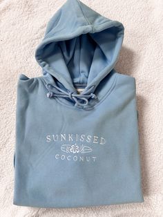 Ocean Blue Matching Logo Collection - Sunkissedcoconut Sun Kissed Coconut, Blank Apparel, Logo Collection, Embroidered Hoodie, Ocean Blue, Looks Vintage, Blue Ocean, Christmas Shopping, Sweatshirts Women