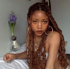 Hair Reference, Box Braids Hairstyles, Black Girls Hairstyles, Aesthetic Hair, Braid Styles, Pretty Hairstyles, A Flower, Hair Looks