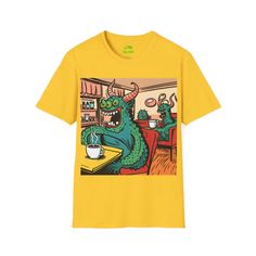 Lizard Vigilante Premium Coffee Monsters Unisex Softstyle T-Shirt | Yours only at Lizard Vigilante Premium Coffee, Free Delivery, Coffee, T Shirt