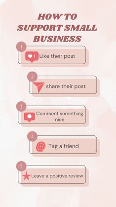 how to support small business like their post, share their post and comment with friends