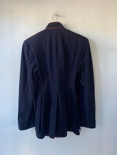 Vintage blue U.S. Military Coat with red trim and gold emblem buttons. In good vintage condition, besides some standard wear and tear. Sold as is. Fits like a size S. 16" underarm to underarm 32" length 24" sleeve Long Sleeve Workwear Uniforms, Formal Fitted Uniform With Long Sleeves, Formal Fitted Long Sleeve Uniform, Formal Long Sleeve Uniform, Military Coat, Denim Button Up, Button Up Shirts, Bell Sleeve Top, Trim